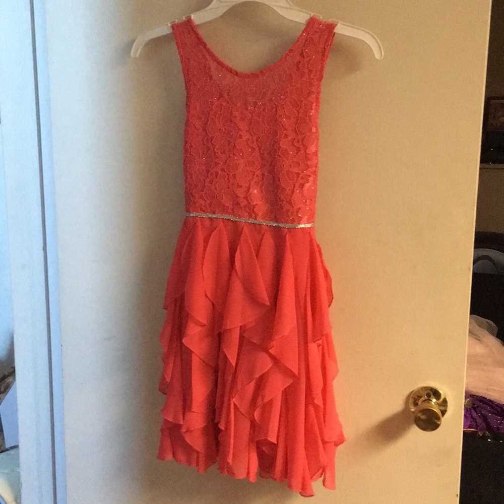 Emily West Dress size 10 Girls salmon color, beautiful, dance, party, EUC
